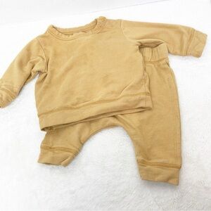 Nordstrom 3 month 2 Piece Sweatsuit mustard gold